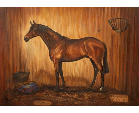 Anthea Williams/Portrait of Proud Knight/signed/oil on board, 40cm x 55cm and/Portrait of Vrinane Dasher, 1976/signed/oil on 