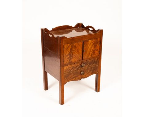 A George III mahogany tray top commode, the commode drawer converted, 56cm wide, 43cm deep, 79cm high CONDITION REPORT: Condi