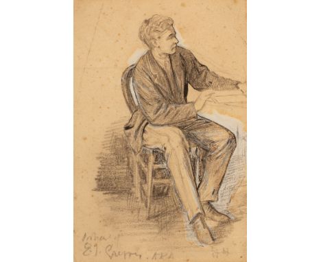 Sir Hubert von Herkomer RA, RWS, RL (1849-1914)/Portrait of Edward John Gregory RA/initialled and inscribed portrait of EJ Gr