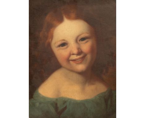 Philipp Hoyoll (1816-1875)/Portrait of a Young Girl/oil on board, 28cm x 24.75cm CONDITION REPORT: Condition information is n
