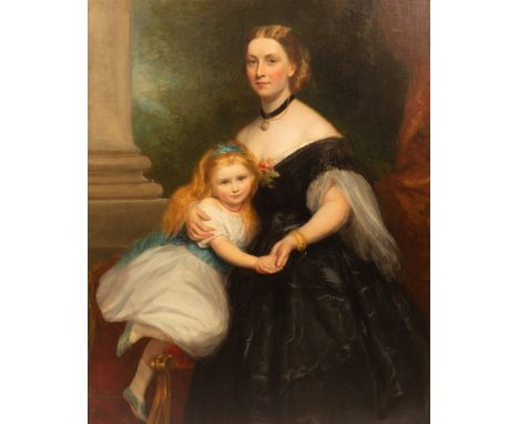 Attributed to Henry Howard (1769-1847)/Portrait of Lady Elizabeth Adeane and her Daughter/oil on canvas/124cm x 101cm CONDITI