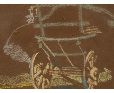 Harry Bush (1883-1957)/The Hay Cart/chalk sketch, 15cm x 20cm/Provenance: The Studio Sale, Christie's, 28/9/84, Studio stamp 