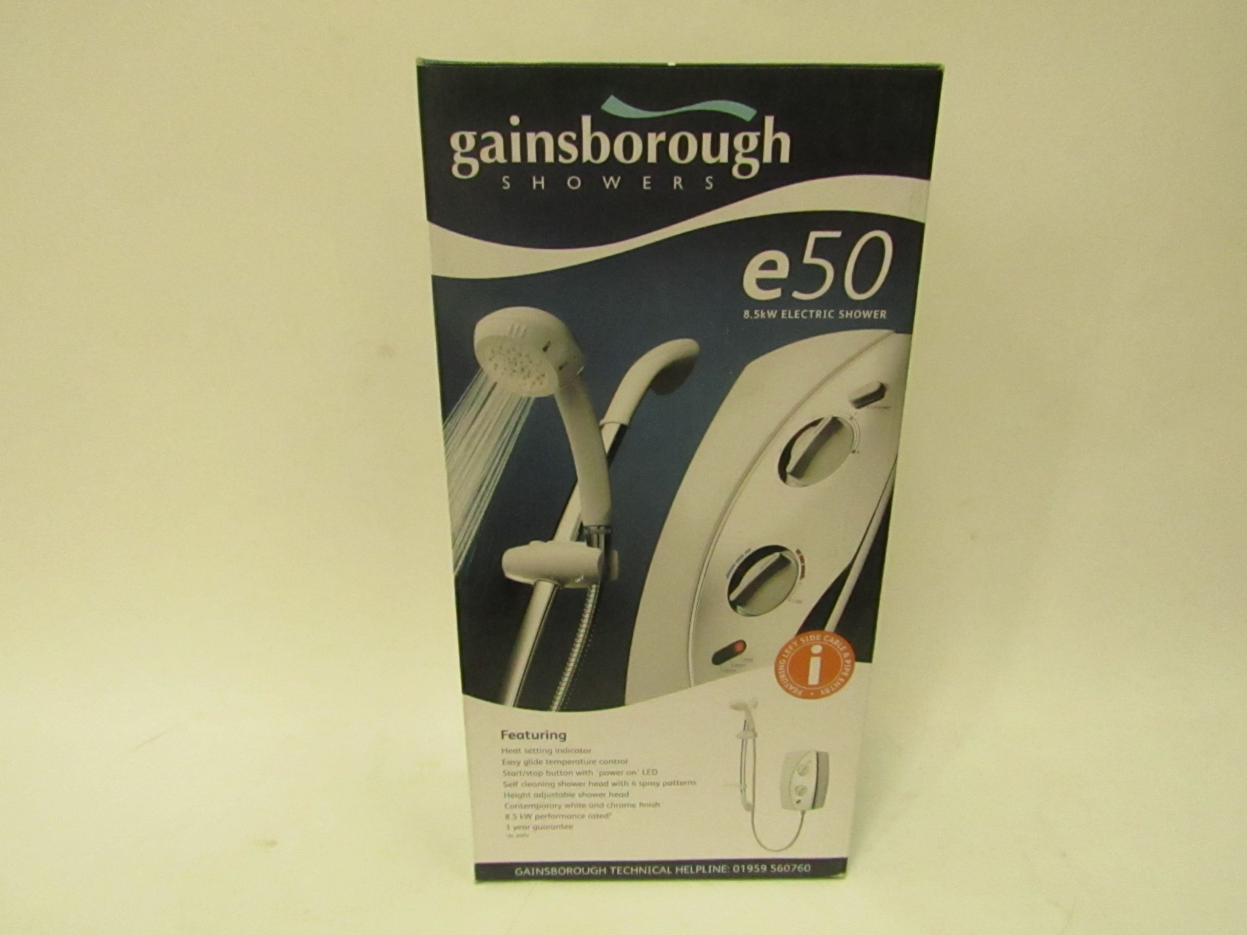 Gainsborough Showers e50 8.5kW electric shower. New & boxed.