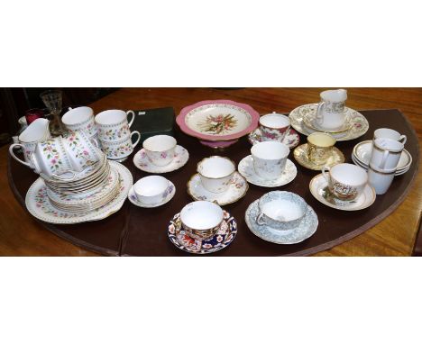 A Paragon Anastasia 16 piece part tea set and other 19th and 20th century tea cups and saucers etc