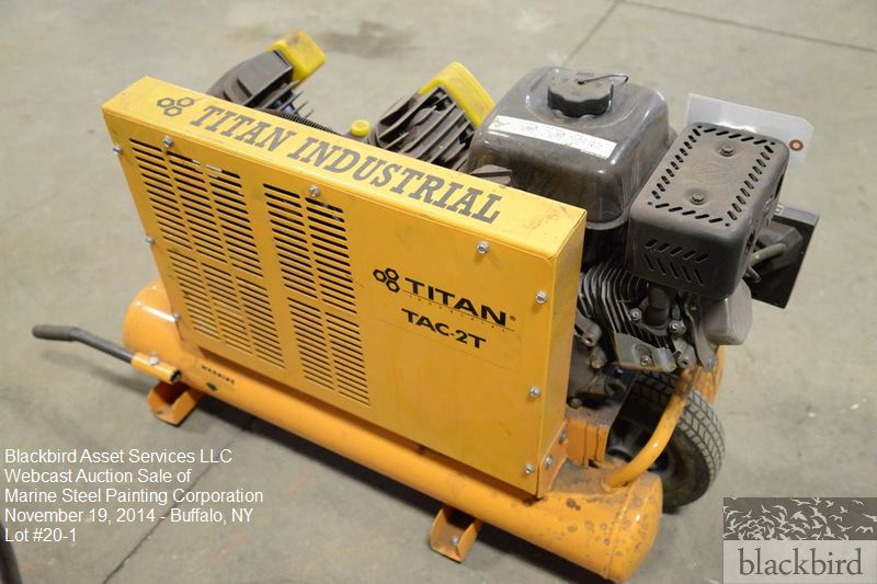 Titan Industrial 8 gallon air compressor, gasoline powered, 208 series