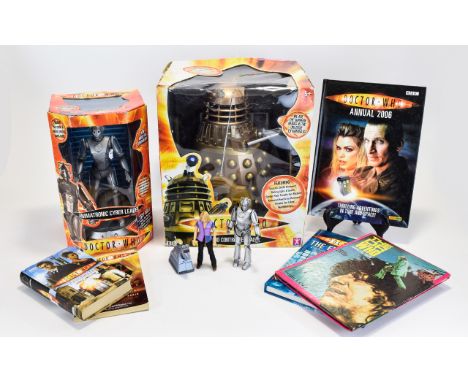 A Collection Of Doctor Who Items to include A boxed Cyberman, A boxed Dalek, 2 Doctor Who books 1 paperback and 1 hard back. 