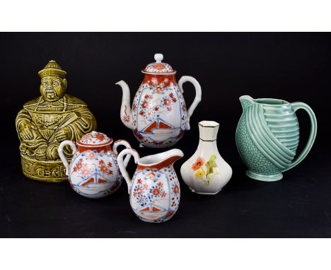 Small Collection of Ceramics including Sadler Ware Chinese Ceramic Tea Caddy, Oriental part teaset, Wade green jug and Paliss