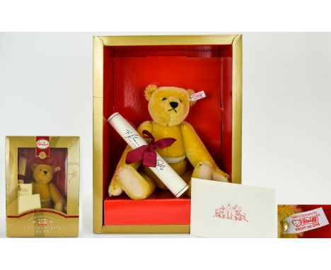 Richard Steiff 100 Years 1902-2002 Celebration Bear in original box, exclusively produced for Hamleys as a limited edition of