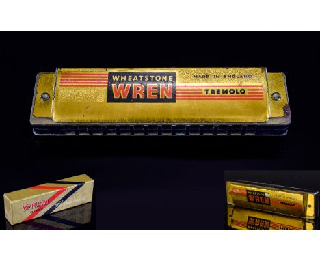 Wheatstone Wren Tremolo Harmonica, Comes with Original Box. 16 August 1948 - Date of Manufacture. 