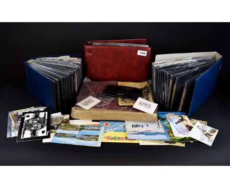 Collection of Ephemera comprising Three Postcard Albums containing a quantity of assorted cards, topographical cards, a varie