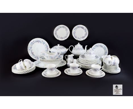 Wedgwood Bone China Dinner Service- 'Angela' Approximately 68 pieces comprising of 1 Sugar Bowl, 6 Cereal Bowls, 7 Soup bowls