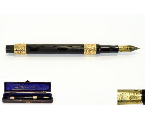 "The Wyvern Pen" Early 20thC Fountain Pen With 14ct Gold Nib, No Cap. In Original Box