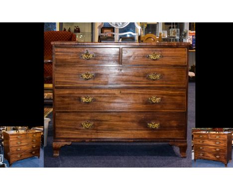 Regency Period Nice Quality Large and Impressive Walnut Chest of Drawers of Excellent Proportions, The Two Single Drawers Abo
