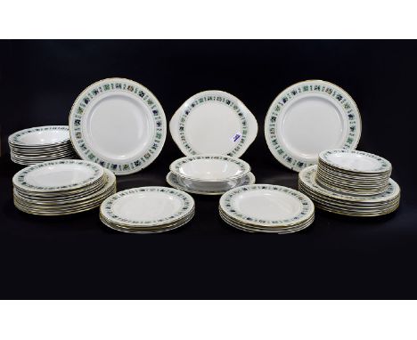 Royal Doulton Porcelain Part Dinner Service 'Tapestry' Design T.C.1024 (62) pieces approximately. Comprises  12 dinner plates
