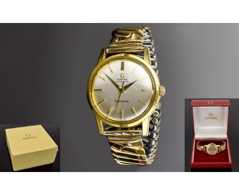 Omega Seamaster Gents Automatic Gold Plated Steel Wrist Watch, with Expanding Gold Plated Bracelet, Pearl Dial, Secondary Swe