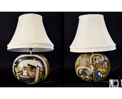 Burslem Pottery Ltd and Numbered Edition Handmade and Hand Painted Trial Quality Lamp Base. This Lamp Base Is No 1 of Only 50