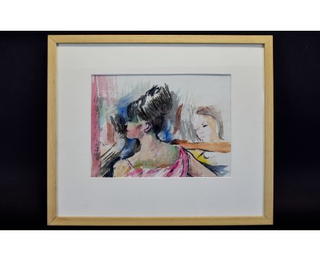 Rowland Suddaby ( 1912 - 1973) "Ballerinas". Watercolour 10"x 13.25". See Guarantee of authenticity by Grant waters who purch