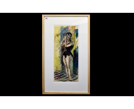 ROWLAND SUDDABY (1912-1973)  Dancer - Charcoal and Watercolour - 20 1/2" x 8 5/82" See guarantee of authenticity by Grant Wat
