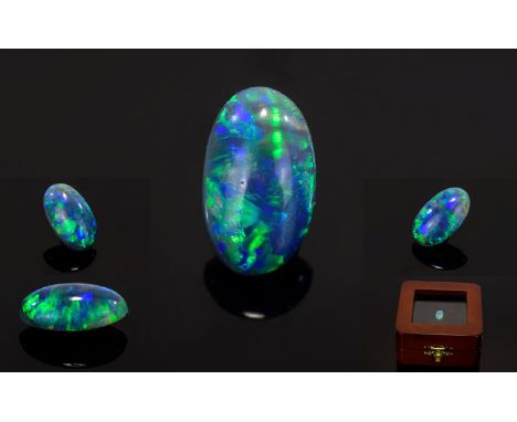 Australian - Magnificent Oval Shaped Natural Black Opal ( Loose ) of Good Quality. Est Weight 2.07 cts - Please See Photo. 