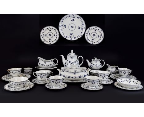 Royal Doulton - Translucent China Fine Quality ( 56 ) Piece Part Tea / Dinner Service, In The ' York Town ' Design. Pattern T