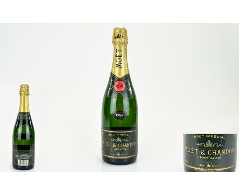 Brut Imperial Moet and Chandon Vintage Bottle of Champagne. Date 1992 - Excellent Year. Seal Intact & Stored Correctly - Plea