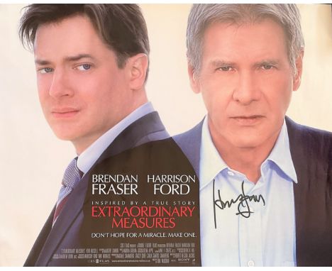 Harrison Ford signed 40x20 inch Extraordinary Measures colour movie poster rolled. Extraordinary Measures is a 2010 American 