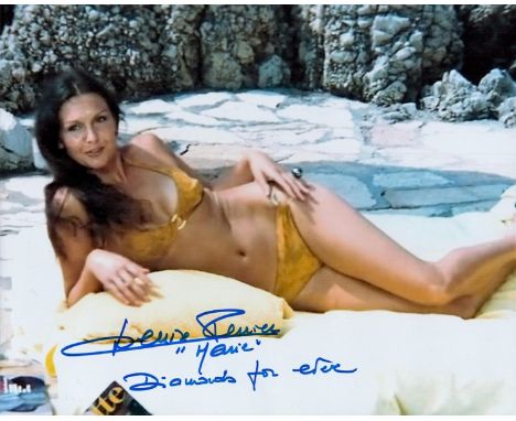 Bond Girl Denise Perrier signed 10x8 colour photo inscribed Marie Diamonds forever. French actress, former model and beauty q