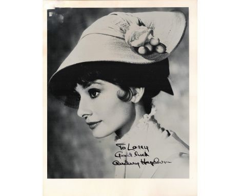 Audrey Hepburn signed 10x8 inch vintage black and white photo dedicated. Good condition. All autographs come with a Certifica