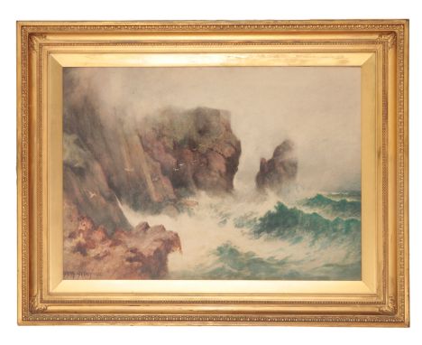 RUBENS SOUTHEY (1881-1933), Coastal storm scenesigned and dated 1904 lower left, watercolour, 52cm x 74cm, in gilt moulded fr