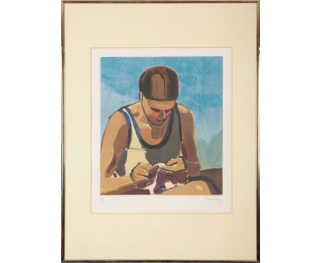 *GEORGES JOUBIN (1888-1963) A young woman sewingmonogrammed in plate lower right, further signed and numbered 82/87 in pencil