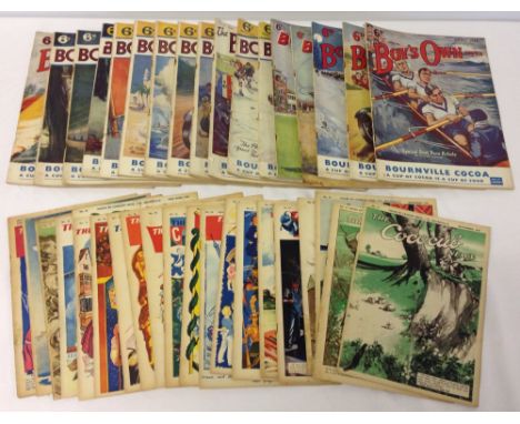 A box of vintage comics - 22 Cococub News 1937-39 & 17 Boys Own Comic 1938-39