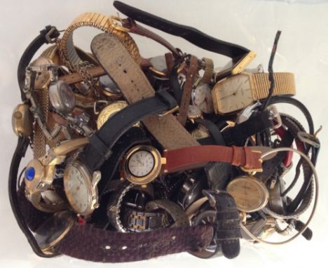 A box of approx 70 old watches to include Timex