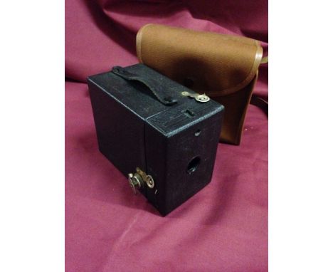 A vintage cased Canadian Kodak No.120 box camera.