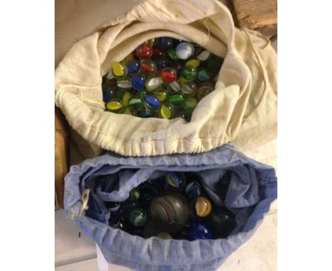 2 bags of vintage glass marbles.