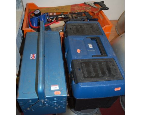 Two part complete tool boxes, together with a box of further various hand tools