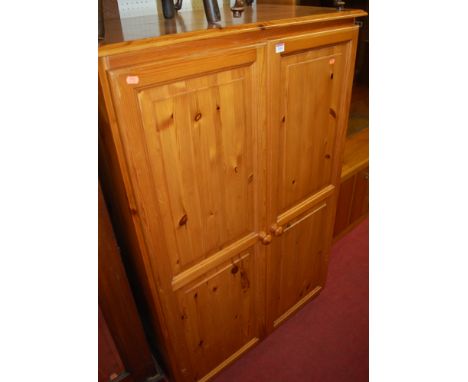 A child's modern pine double door wardrobe, width 92cm