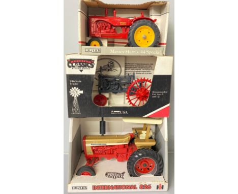Three die cast collectors tractors;Farmhall F-12 [1/16 scale]Massey-Harris 44 Special [1/16 scale]ERTL International 826 [1/1