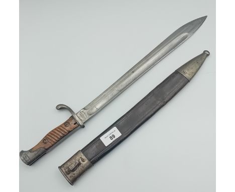 WW1 German Mauser butchers bayonet with leather scabbard [Frister &amp; Rossmann] [Berlin]