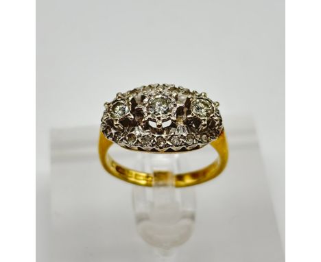 18ct yellow gold and diamond ladies ring Weight - 5.26gSize - K