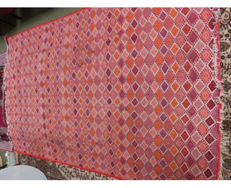 Tunisian hand woven carpet with all over geometric pattern 320 cm x 220 cm