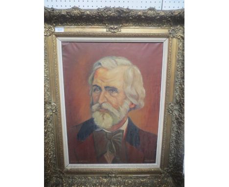 Continental School portrait of a gentleman oil on canvas, indistinctly signed