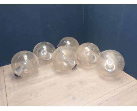 Unusual set of 6 large Globe shaped exterior light fitting