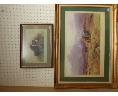 AFTER David Shepherd "Highland Cattle" limited edition colour print No 448/850, signed in pencil and another "Captain and Ser