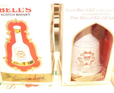 Case of Bells Scotch Whiskey Decanters , commemorative (6)