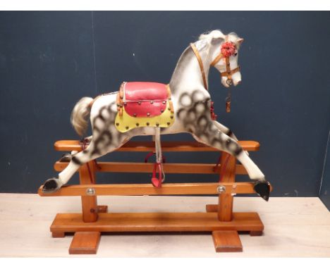 Edwardian childs wooden rocking horse 843H x 91W