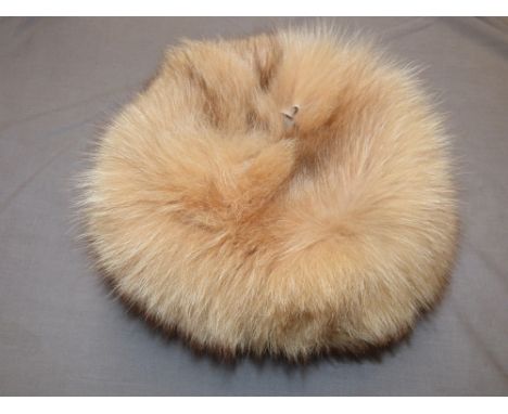 Russian style fur hat baring Russian makers label, light brown