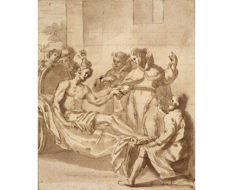 Italian SchoolTwo 18th century old master drawings, the largest 28cm x 19cm, one squared for transfer, unframed (2)