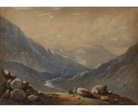 Charles Nicholls Woolnoth (1815-1906)'Ben Lomond from the Little Nest in Glencroe', signed, watercolour, 25.5 x 35.5cm; and a