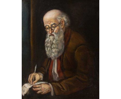 Continental School (19th century)Portrait of an elderly scholar, oil on canvas, 49 x 38cm; and another similar portrait of an