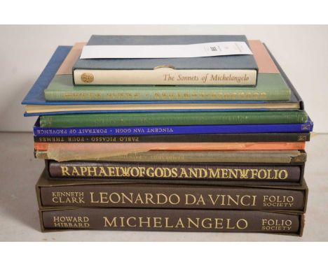 A selection of Folio Society and other books, relating to art and artists, titles including: Leonardo Da Vinci, by Kenneth Cl